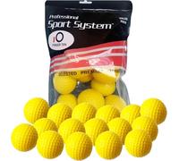 FINGER TEN Golf Practice Balls Elastic Foam Soft Value 12 Pcs, Golf Training Ball Spone Dimpled Exercise Balls for Golf Swing Training Aids Home Office Indoor Outdoor (Yellow, 12 Pack)