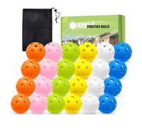 FINGER TEN Golf Practice Balls Plastic Limited Flight(Mixed Color,24 Pack)
