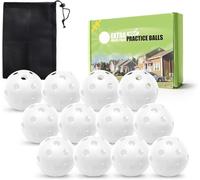 FINGER TEN Golf Practice Balls Plastic Limited Flight (White, 12 Pack)