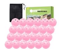 FINGER TEN Golf Practice Plastic Balls Limited Flight Performance Realistic 12 24 Pack, Golf Ball Light-Weight Durable Swing Training Tool for Indoor Outdoor (Pink, 24 Pack)