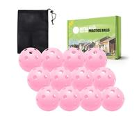 FINGER TEN Golf Practice Plastic Balls Limited Flight Performance Realistic 12 24 Pack, Golf Ball Light-Weight Durable Swing Training Tool for Indoor Outdoor (Pink, 12 Pack)