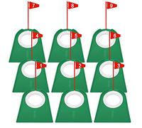 FINGER TEN Golf Putting Cup Practice All Direction Value Set, Training Aid Putter Hole Plate Indoor Outdoor Durable Professional for Men Women Festival Gift (Green-9 Pack)