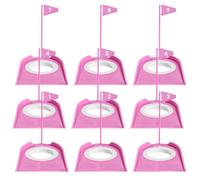 FINGER TEN Golf Putting Cup Practice All Direction Value Set, Training Aid Putter Hole Plate Indoor Outdoor Durable Professional for Men Women Festival Gift (Pink-9 Pack)
