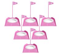FINGER TEN Golf Putting Cup Practice All Direction Value Set, Training Aid Putter Hole Plate Indoor Outdoor Durable Professional for Men Women Festival Gift (Pink-6 Pack)