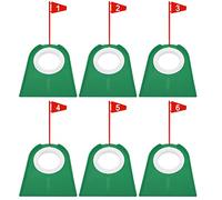 FINGER TEN Golf Putting Cup Practice All Direction Value Set, Training Aid Putter Hole Plate Indoor Outdoor Durable Professional for Men Women Festival Gift (Green-6 Pack)