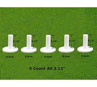 FINGER TEN Golf Rubber Tees for Driving Range Mats Value 5 Pack, Durable for Practice Mat Top Holder Indoor Outdoor (White, 5 Pack All 3.13'')