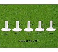FINGER TEN Golf Rubber Tees for Driving Range Mats Value 5 Pack, Durable for Practice Mat Top Holder Indoor Outdoor (White, 5 Pack All 3.0'')
