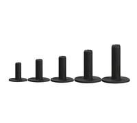 FINGER TEN Golf Rubber Tees for Driving Range Mats Value 5 Pack, Durable for Practice Mat Top Holder Indoor Outdoor (Black, Mixed Size)