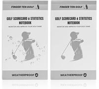 FINGER TEN Golf Scorecard Book Stats Statistics Log Notebook Waterproof Paper 1/2/4/8 Pack, Fit Golf Book Score Card Holder Cover White for Men Women Gift (2 Pcs-Ivory)