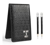 FINGER TEN Golf Scorecard Holder Synthetic Leather with 2 Pencils Value Gift Pack, Golf Score Counter Book Yardage Organiser Soft Deluxe Genuine for Men Women Color Black Brown Navy (Blackiron)