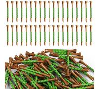 FINGER TEN Golf Tees Birch From Western 3 1/4 2 3/4 Inch Wooden Bulk Value 100 Count, More Durable Premium Quality Long Tee 70mm 83mm, Gift for Men Women Driving Range (Brown 2 3/4 Inch (70mm))