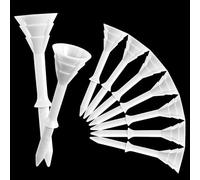 FINGER TEN Golf Tees Plastic 83mm Unbreakable Big Cup Tees Value 24 Pcs, Oversize Head Golf Plastic Tee 3 1/4 Inch Low Friction Step Down Upgrade Durable Portable (White-24 Pcs)