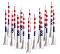 FINGER TEN Golf Tees Plastic Unbreakable 2 3/4 3 1/4 Inch Value 50 Count, 83mm 70mm Tee Durable Pro Upgrade Step Up Long Premium Color White Blue (White+Red Stripes, 3 1/4 Inch(83mm))