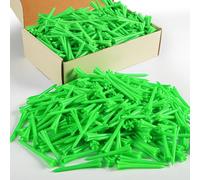 FINGER TEN Golf Tees Plastic Unbreakable Bulk 3 1/4’’ 2 3/4’’ 70 83mm Long Value 200/500/1000 Pack, Golf Tees Long-Lasting Plastic with Reduced Resistance for Men Women (Green, 200 Count(1 1/2 Inch))
