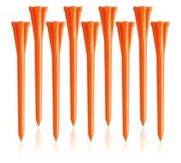FINGER TEN Golf Tees Plastic Unbreakable Small 3 1/4 Inch 83mm 2 3/4 70mm With Five Claws Prong, Golf Tee Mixed Color Flat Strong Durable Long (Orange, 30 Pack-2 3/4'' 70mm)…