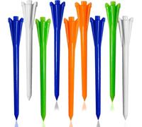 FINGER TEN Golf Tees Plastic Unbreakable Small 3 1/4 Inch 83mm 2 3/4 70mm With Five Claws Prong, Golf Tee Mixed Color Flat Strong Durable Long (Mixed Color, 30 Pack-2 3/4'' 70mm)…