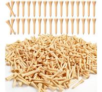 FINGER TEN Golf Tees Wood Value 100/250/500/1000 Pack 1 1/2 Inch Long, Upgrade Premium Durable Wooden Short Tees for Irons And Hybrids Eco-Friendly Golf Accessories (Light Brown, 1000pcs-38mm)