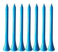 FINGER TEN Golf Tees Wood Wooden 3 1/4" or 2 3/4" 83mm 70mm Bamboo Tees 100 Count,Golf Tees Long Short with Stripe Strong Sustainable Biodegradable Unbreakable Color White Natural (Navy, 2-3/4'')