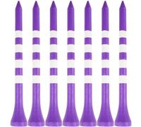 FINGER TEN Golf Tees Wood Wooden 3 1/4" or 2 3/4" 83mm 70mm Bamboo Tees 100 Count,Golf Tees Long Short with Stripe Strong Sustainable Biodegradable Unbreakable Color White Natural (Purple, 2-3/4'')