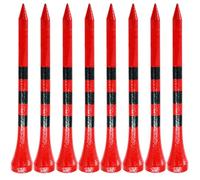 FINGER TEN Golf Tees Wood Wooden 3 1/4" or 2 3/4" 83mm 70mm Bamboo Tees 100 Count,Golf Tees Long Short with Stripe Strong Sustainable Biodegradable Unbreakable Color White Natural (Red, 2-3/4'')