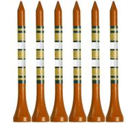 FINGER TEN Golf Tees Wood Wooden 3 1/4" or 2 3/4" 83mm 70mm Bamboo Tees 100 Count,Golf Tees Long Short with Stripe Strong Sustainable Biodegradable Unbreakable Color White Natural (Brown, 3-1/4'')
