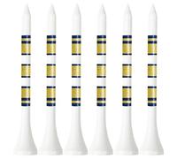 FINGER TEN Golf Tees Wood Wooden 3 1/4" or 2 3/4" 83mm 70mm Bamboo Tees 100 Count,Golf Tees Long Short with Stripe Strong Sustainable Biodegradable Unbreakable Color White Natural (Gold, 2-3/4'')