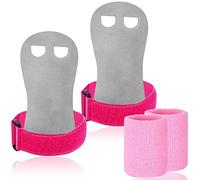 FINGER TEN Gymnastics Hand Grips Wristbands Sets for Kids (S, Grey)