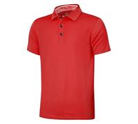 FINGER TEN Kids Golf Polo Shirts Short Sleeve Performance Moisture Wicking, Comfortable Stretch Boys Youth Collared Uniform Colorful T-Shirt Fit for Golf Tennis Casual Sports (Red, 12-14 Years)
