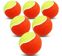 FINGER TEN Kids Tennis Balls Soft Elastic Low Compression Stage Pressureless Bulk Training Tool Color Orange for Outdoor Youth Beginner Practice (6 Pack in Orange)