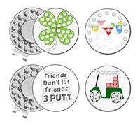 FINGER TEN Magnetic Golf Hat Clips Ball Markers 6 Pcs (Style 20)