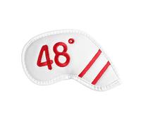 FINGER TEN Magnetic Golf Wedge Headcover 1 or 8 Pack, Double-Sided Color Embroidery Degree Labels 48°-62°, Scratch-Resistant Synthetic Leather Cover for Golf Iron Club Protection (White, 1 Pack- 48°)
