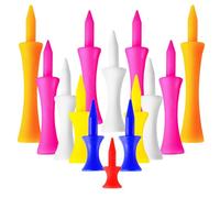 FINGER TEN Plastic Castle Golf Tees, 50 Pack (Mixed Pack)