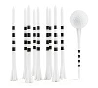 FINGER TEN Plastic Golf Tees Extra Long 4/5 Inch Value 60/100 Pack, Upgrade & Low Friction Long Tees To Improve Distance Accuracy, Consistent Height With Stripes To Practice (White, 5 Inch 30 Pack)