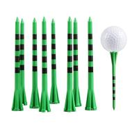 FINGER TEN Plastic Golf Tees Extra Long 4/5 Inch Value 60/100 Pack, Upgrade & Low Friction Long Tees To Improve Distance Accuracy, Consistent Height With Stripes To Practice (Green, 4 Inch 30 Pack)