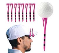 FINGER TEN Plastic Golf Tees With Hook Clip 3 1/4 Inch Value 20/30 Pack, Consistent Height & Durable Dual Function Tees For Golfers, Reusable Golf Accessories Fits Hats Belts (Pink, 3.25“20 Pack)