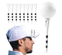 FINGER TEN Plastic Golf Tees With Hook Clip 3 1/4 Inch Value 20/30 Pack, Consistent Height & Durable Dual Function Tees For Golfers, Reusable Golf Accessories Fits Hats Belts (White, 3.25“20 Pack)