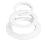 FINGER TEN Silicone Golf Putting Rings 3-Piece Set with Ramp Ring & Hole Reducers (1" & 3/4"), Golf Training Tool with All Direction Practice for Indoor & Outdoor Precision Putting Drills (White)