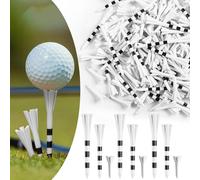 FINGER TEN Unbreakable Golf Tees Plastic 40 Pcs 3 1/4" With 40 Pcs 2 3/4" And 20 Pcs 1 1/2" Assorted Pack, Low Resistance & Consistent Height Long Short Tees With Bright Colors (White)