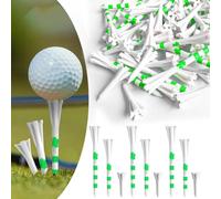 FINGER TEN Unbreakable Golf Tees Plastic 40 Pcs 3 1/4" With 40 Pcs 2 3/4" And 20 Pcs 1 1/2" Assorted Pack, Low Resistance & Consistent Height Long Short Tees With Bright Colors (Beige)