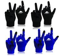 FINGER TEN Winter Cycling Gloves for Kids Boys Girls Knitted Glove Value 4 Pairs, Winter Running Gloves Junior Youth Age 5-13 for Outdoor Bike Riding Sport Football School (Blue& Black)