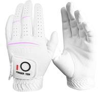 FINGER TEN Women's Golf Glove Left Hand Right Premium 1 Pack, Comfort Microfiber Glove All-Weather Fit for Right-Handed Left Golfers, Wet Hot Cool Rain Grip Weathersof for S M L XL (White, S, Left)