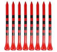 FINGER TEN Wooden Golf Tees 3 1/4" Long Short Tee Unbreakable Pack of 50, Bamboo Golf Tees 83mm Biodegradable Stable Hard Durable (Red/Black, 3 1/4 Inch)