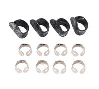 Finger Thumb Picks Set, Plectrum Adjustable Guitar Bass Accessories 8 Pieces Stainless Steel for Finger Picks 4 Pieces ABS for Thumb Guitar Picks