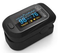Finger Tip Pulse Oximeter, Measures Oxygen Saturation, Pulse Rate, Perfusion Index and Pulse Bar Oxygen Monitor Finger Adults Sats Monitor Easy to Read OLED Display A