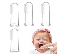 Finger Toothbrushes - Full Silicone Brush, Infantile Massager, Gum Stimulation, Teething Relief Cleaning Function, Pediatric Hygiene Supplies, Transparent Soft BPA Free