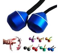 Finger Toys For Practicing Finger Dexterity, Aluminum Alloy Beads And A Rope, Cool Metal Worry Skill Beads, Spin And Bead Spinner Game, Mini Weighted Ball Spinners & Bump Stress Relieving Toy(Blue)