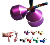 Finger Toys For Practicing Finger Dexterity, Aluminum Alloy Beads And A Rope, Cool Metal Worry Skill Beads, Spin And Bead Spinner Game, Mini Weighted Ball Spinners & Bump Stress Relieving Toy(Purple)