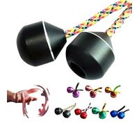 Finger Toys For Practicing Finger Dexterity, Aluminum Alloy Beads And A Rope, Cool Metal Worry Skill Beads, Spin And Bead Spinner Game, Mini Weighted Ball Spinners & Bump Stress Relieving Toy(Black)