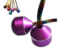 Finger Toys for Practicing Finger Dexterity, Aluminum Alloy Worry Beads and a Rope, Metal Fidget Spinner, Portable Spinner Rope Toy for Beginners and Men Women Skill Players (Purple)