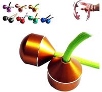 Finger Toys for Practicing Finger Dexterity - Finger Fidget Relieving Toys, Cool Toys Color Fidget, Aluminum Alloy Beads, Metal Fidget Spinner, Relieve Stress, Fidget Beads for Kid and Adult (Gold)